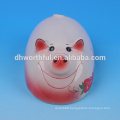 Decorative ceramic animal butter dish with pig shaped lid